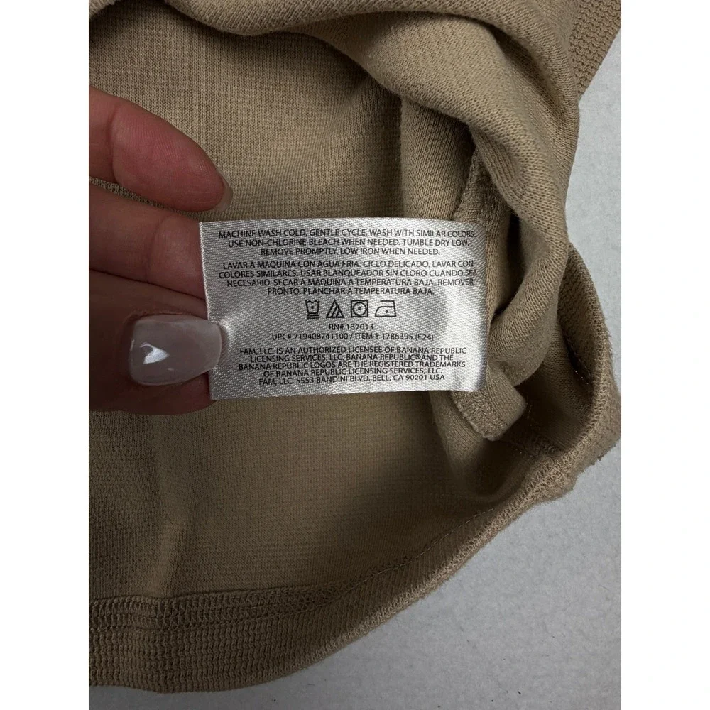 Banana Republic Mens XL Tan Waffle Knit Long Sleeve Crew Neck Shirt 1786395